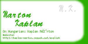 marton kaplan business card